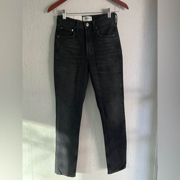 NWT Agolde Merrel Jean Mid Rise Straight Organic Cotton Black 23 - Picture 3 of 8